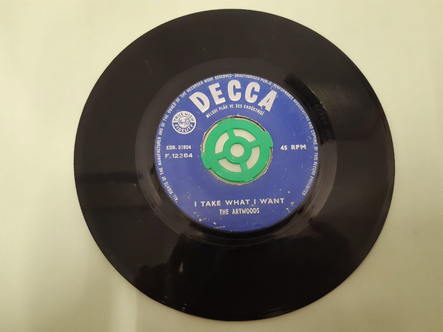 DECCA PLAK THE ARTWOODS I TAKE WHAT I WANT 45 LİK YABANCI PLAK 