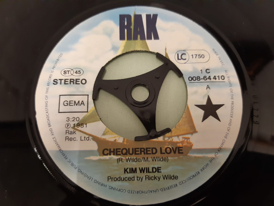 RAK PLAK KIM WILDE SHANE , CHEQUERED LOVE 45 LİK YABANCI PLAK 