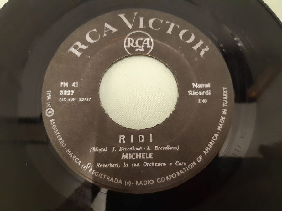 RCA VICTOR PLAK MICHELE RIDI , MA NEANCHE PER IDEA 45 LİK YABANCI PLAK 