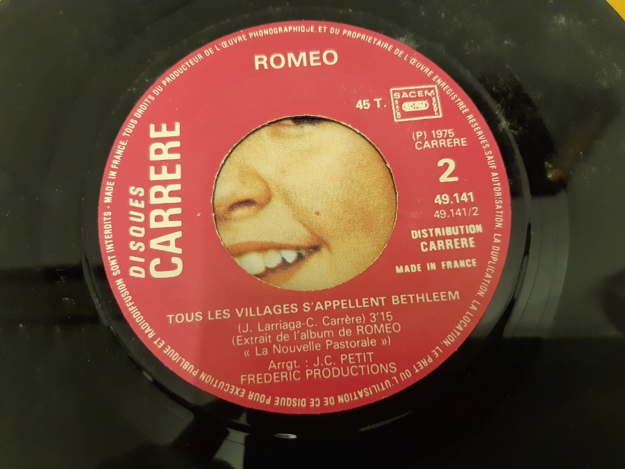 ROMEO FREDERIC PRODUCTIONS . AVE MARIA DE SCHUBERT  45 LİK YABANCI PLAK 