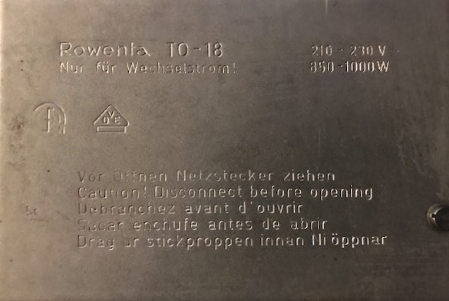 ROWENTA TO 18 EKMEK KIZARTMA 220 VOLT PASLANMAZ KROM 1964