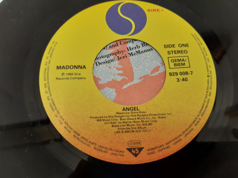 SIDE ONE SRETEO PLAK MADONNA ANGEL 45 LİK YABANCI PLAK 