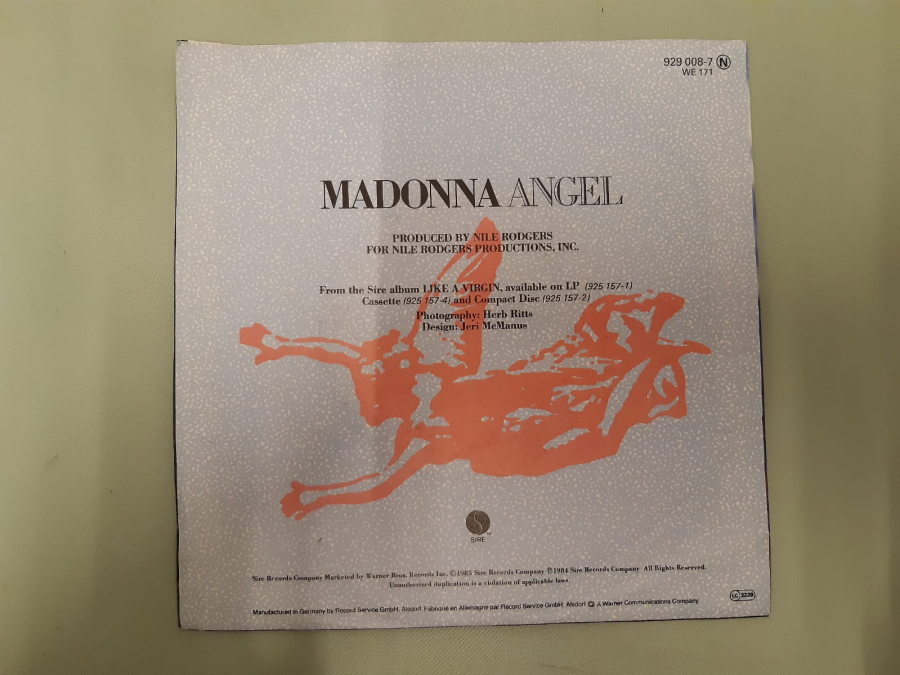 SIDE ONE SRETEO PLAK MADONNA ANGEL 45 LİK YABANCI PLAK 