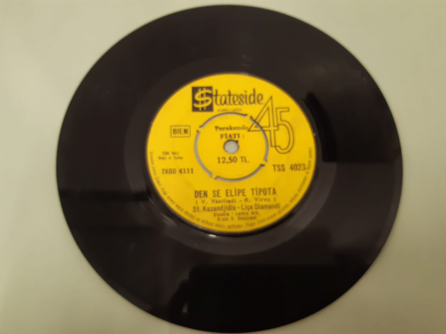 STATESİDE PLAK V. VASİLİADİ T'İTHELA NA SAĞAPİSO DEN SE ELİPE TİPOTA 45 LİK YABANCI PLAK 