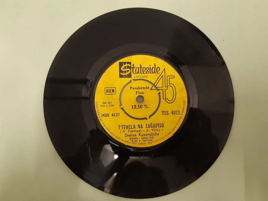 STATESİDE PLAK V. VASİLİADİ T'İTHELA NA SAĞAPİSO DEN SE ELİPE TİPOTA 45 LİK YABANCI PLAK 