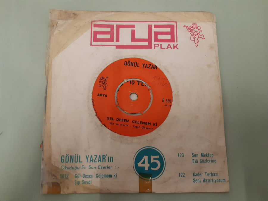 GÖNÜL YAZAR ŞIP SEVDİ , GEL DESEN GELEMEM Kİ 45 LİK YERLİ PLAK 