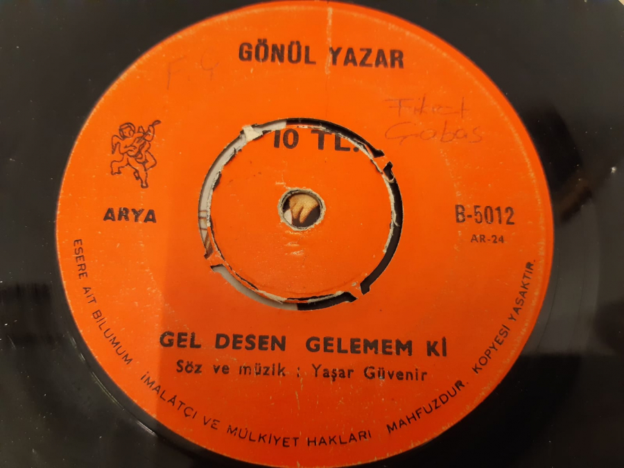 GÖNÜL YAZAR ŞIP SEVDİ , GEL DESEN GELEMEM Kİ 45 LİK YERLİ PLAK 