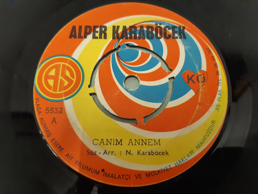 ALPER KARABÖCEK CANIM ANNEM , KAŞIK OYUNU 45 LİK YERLİ PLAK 