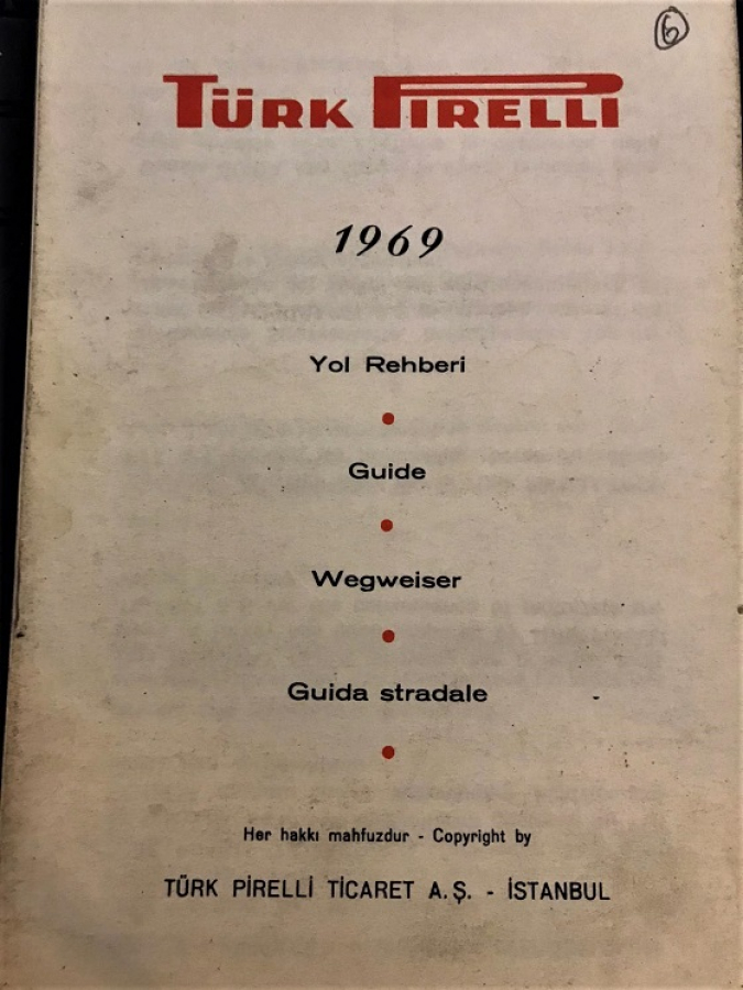 1969 YILI TÜRK PIRELLİ YOL REHBERİ VE NOT DEFTERİ