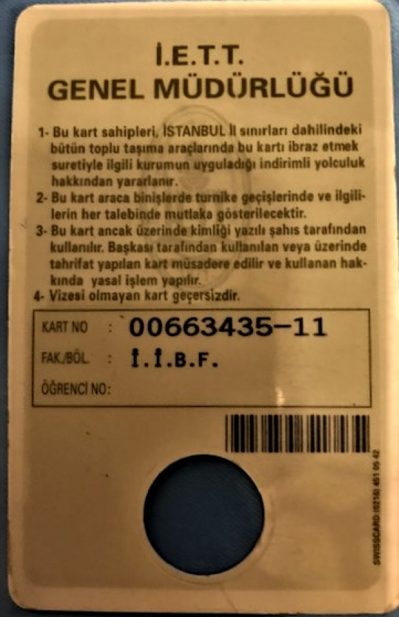 İ.E.T.T GENEL MUDURLUGU  İNDİRİMLİ OGRENCİ KARTI ULUDAG ÜNİVERSİTESİ 