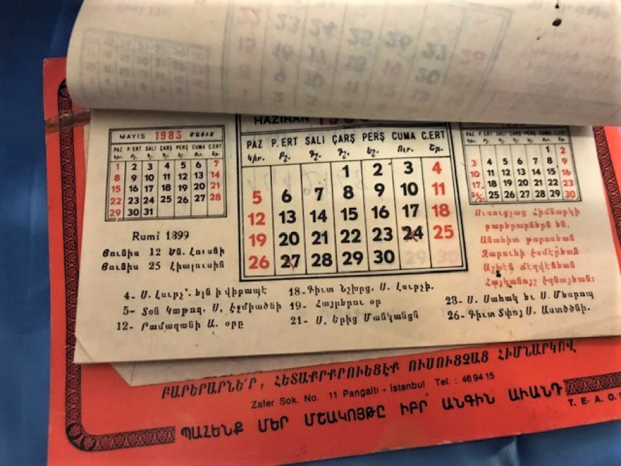 T.E.A.O ÖGRETMENLER YARDIMLAŞMA VAKFI 1983 YILI TAKVİMİ TÜRCE ERMENİCE