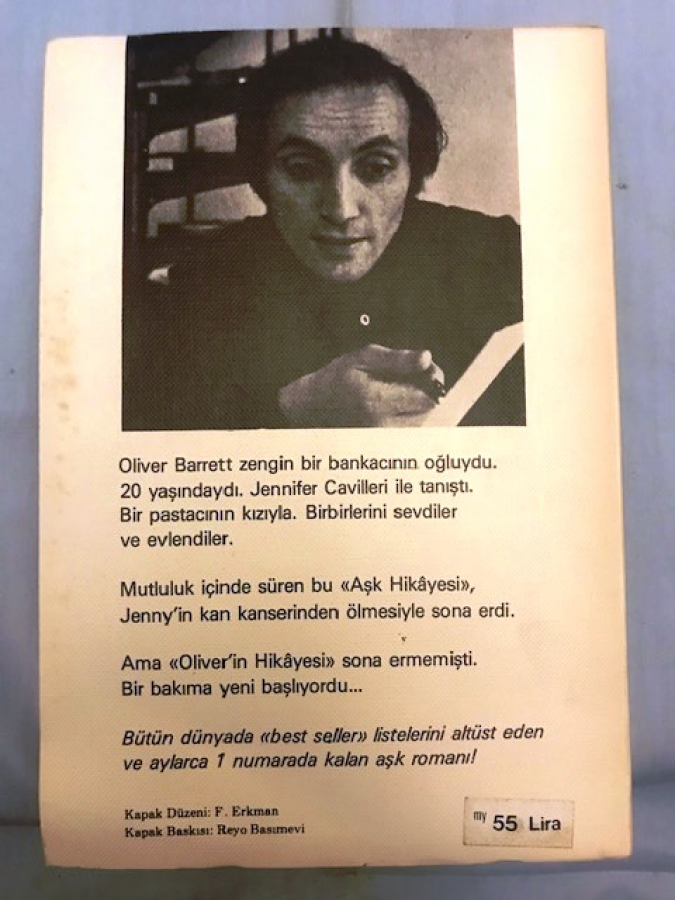 OLİVER İN HİKAYESİ ERIC SEGAL CEVİRMEN HALUK ARMAN  MİLLİYET YAYINLARI, 1977
