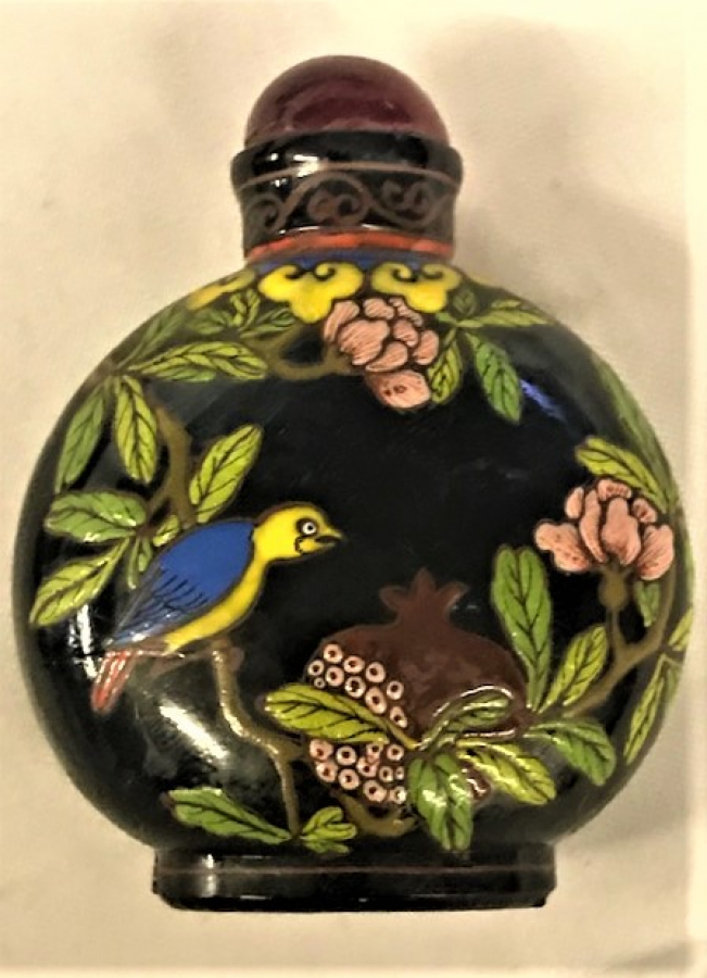 MİNELİ PARFUM ŞİŞESİ OPALİN ÜZERİ EL İŞLEME HER TARAFI  MİNELİ ÜZERİ  KOMPLE RESİM NAR YİYEN KUS