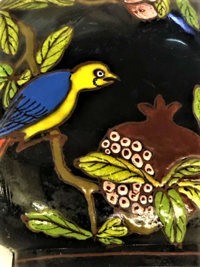 MİNELİ PARFUM ŞİŞESİ OPALİN ÜZERİ EL İŞLEME HER TARAFI  MİNELİ ÜZERİ  KOMPLE RESİM NAR YİYEN KUS