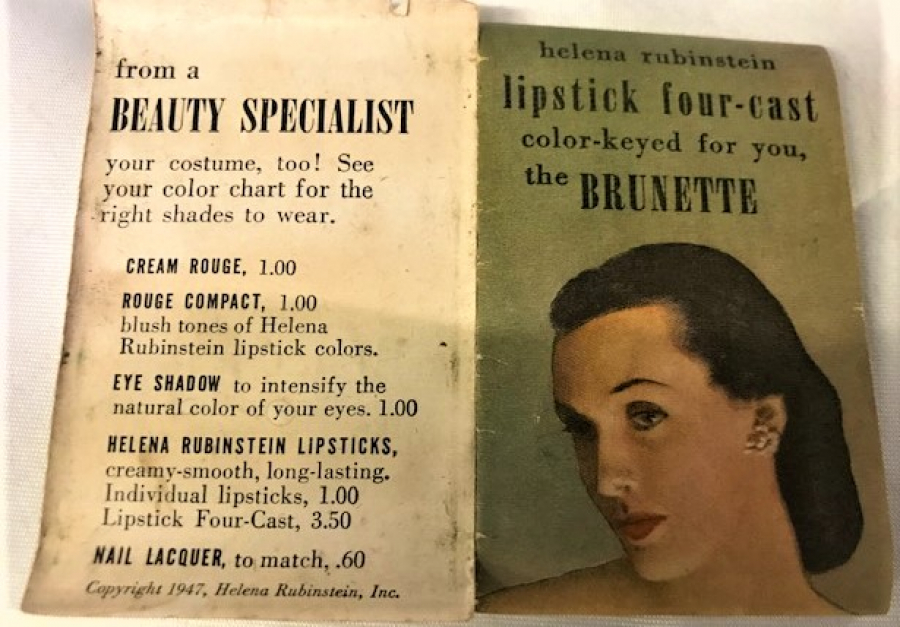 1940 MİNELİ RUJ TAKIMI  HELENA RUBİNSTEİN  BRUNETTE LİPSTİCK FOUR CAST 