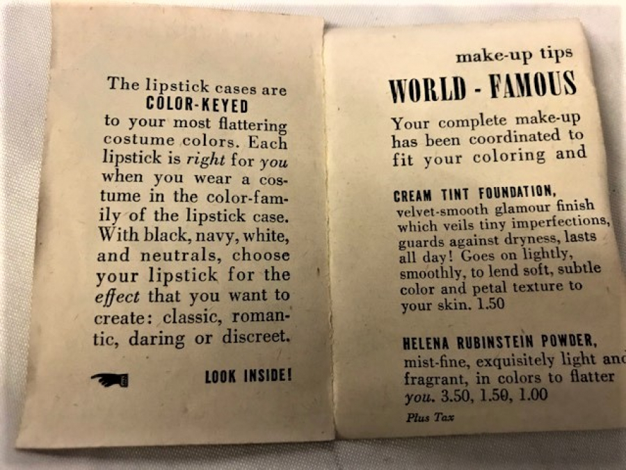 1940 MİNELİ RUJ TAKIMI  HELENA RUBİNSTEİN  BRUNETTE LİPSTİCK FOUR CAST 