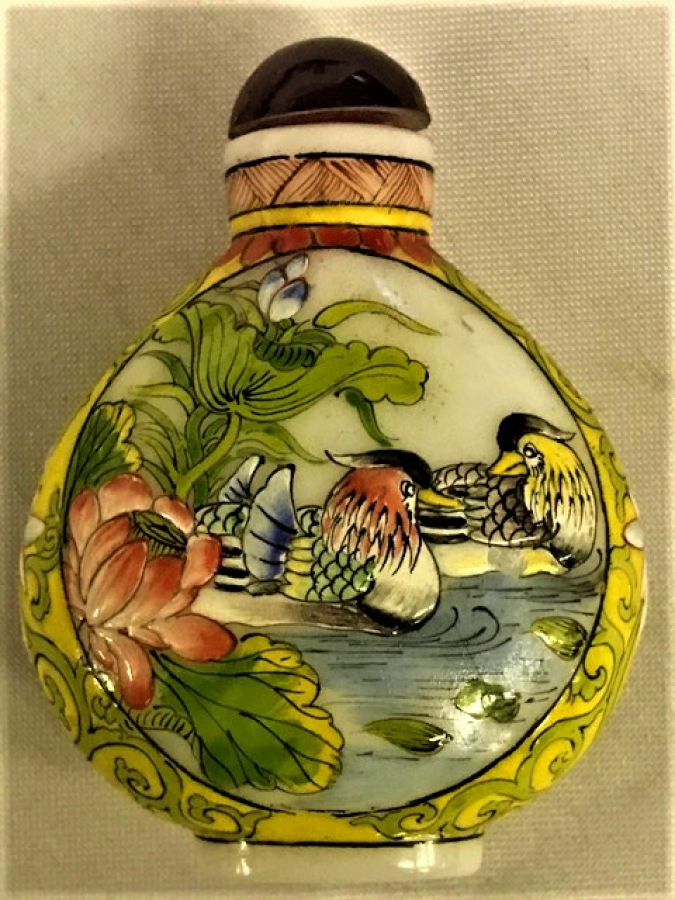 OPALİN ÜZERİ EL İŞLEME HER TARAFI  MİNELİ ÜZERİ  KOMPLE RESİM GÖLDE YÜZEN KUSLAR