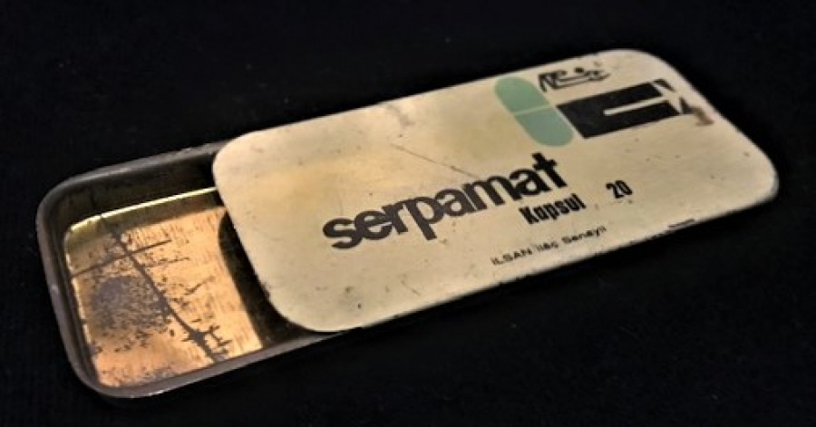 SERPAMAT KAPSUL İLAC BOŞ TENEKE SÜRGÜLÜ KAPAKLI İLAC KUTUSU