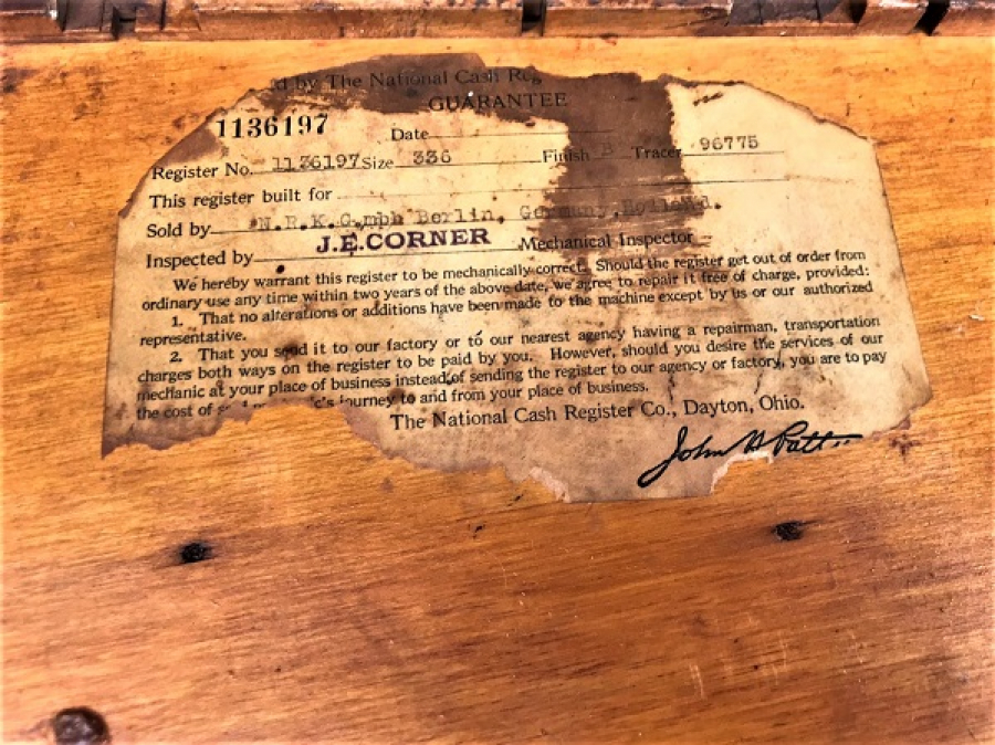 NATİONAL CASH REGİSTER MEKANİK YAZAR KASA 1800 YILLAR MEKANİK SERİ NO-1136197-336 