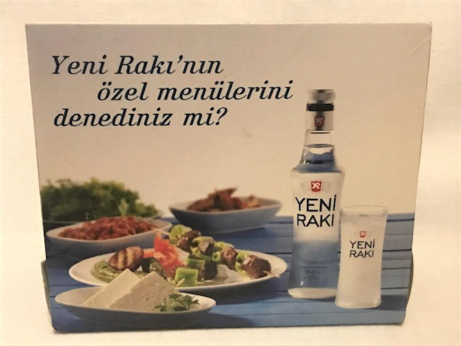 YENİ RAKI NIN ÖZEL MENÜLERİNİ DENEDİNİZ Mİ REKLAMLI EV ŞEKLİNDE TASARLANMIŞ KARTON KİBRİT 