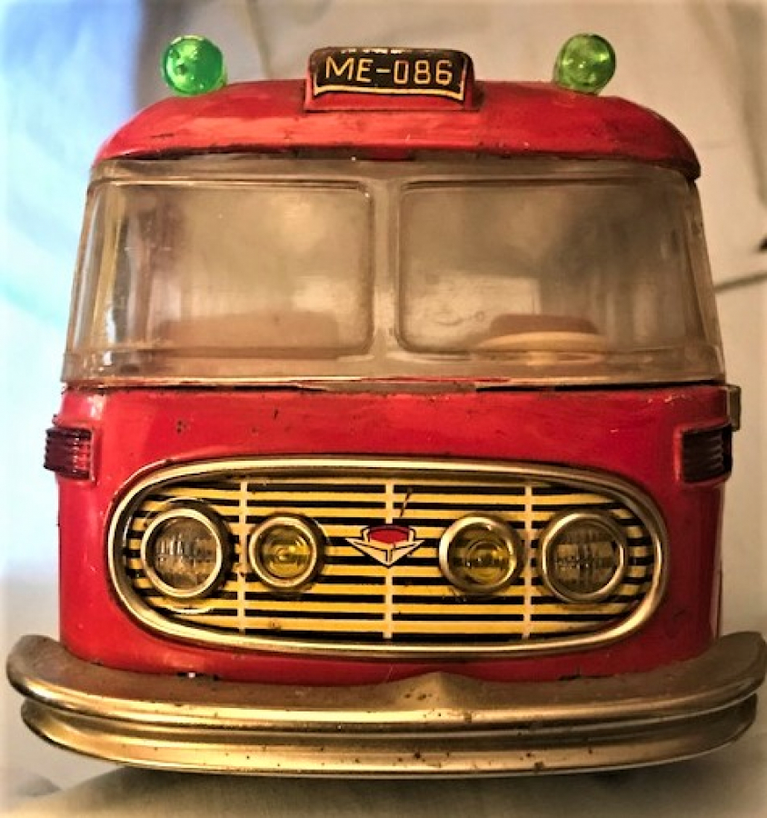 TENEKE PİLLİ  ALTTAN HAREKET KONUMLU OYUNCAK YOLCU OTOBUSU SHANGHAI ME 086