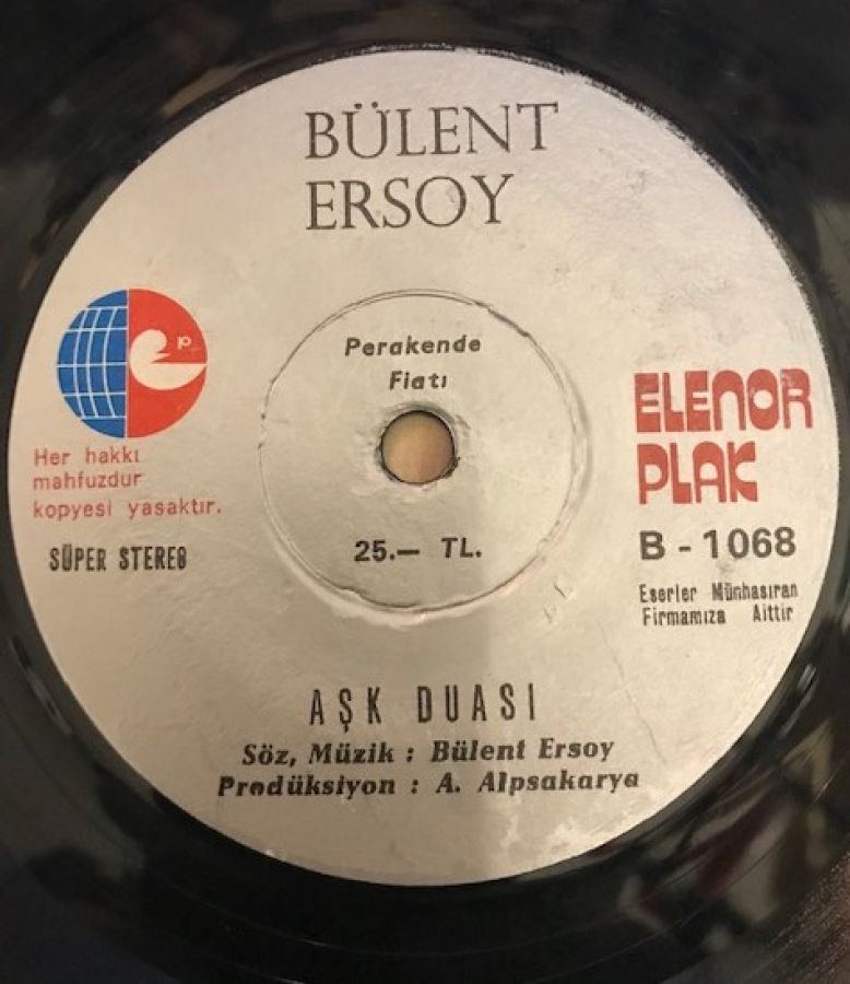 BÜLENT ERSOY ÖLMEYEN ŞARKI FİLMİNDEN AŞK DUASI-BİR TANRIYI BİRDE BENİ UNUTMA 45 LİK PLAK