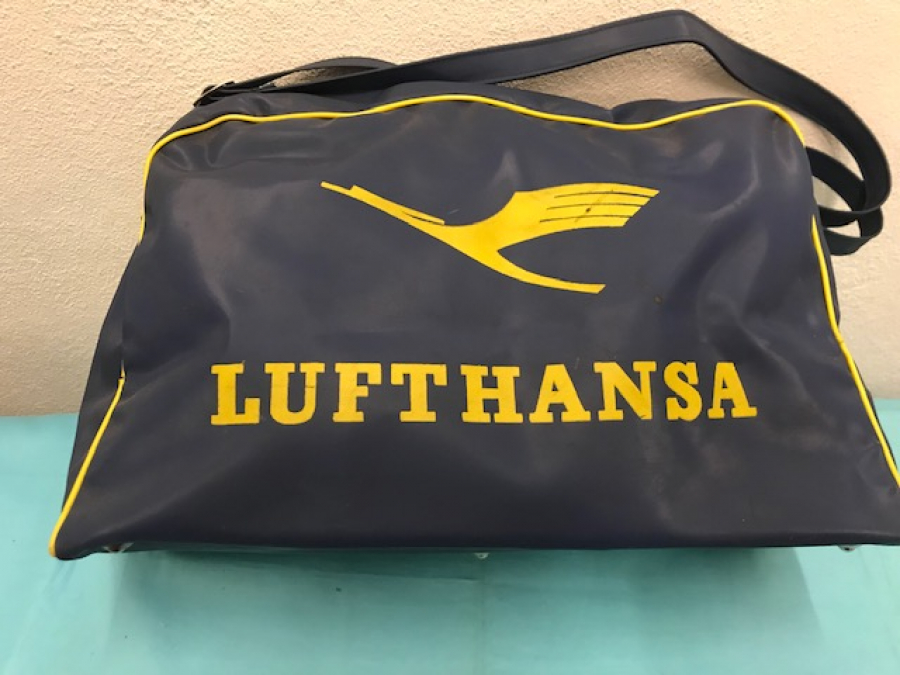 CANTA LUFTHANSA BAG ALMAN HAVA YOLLARI ARMALI MAVİ SARI EL TAŞIMA CANTASI