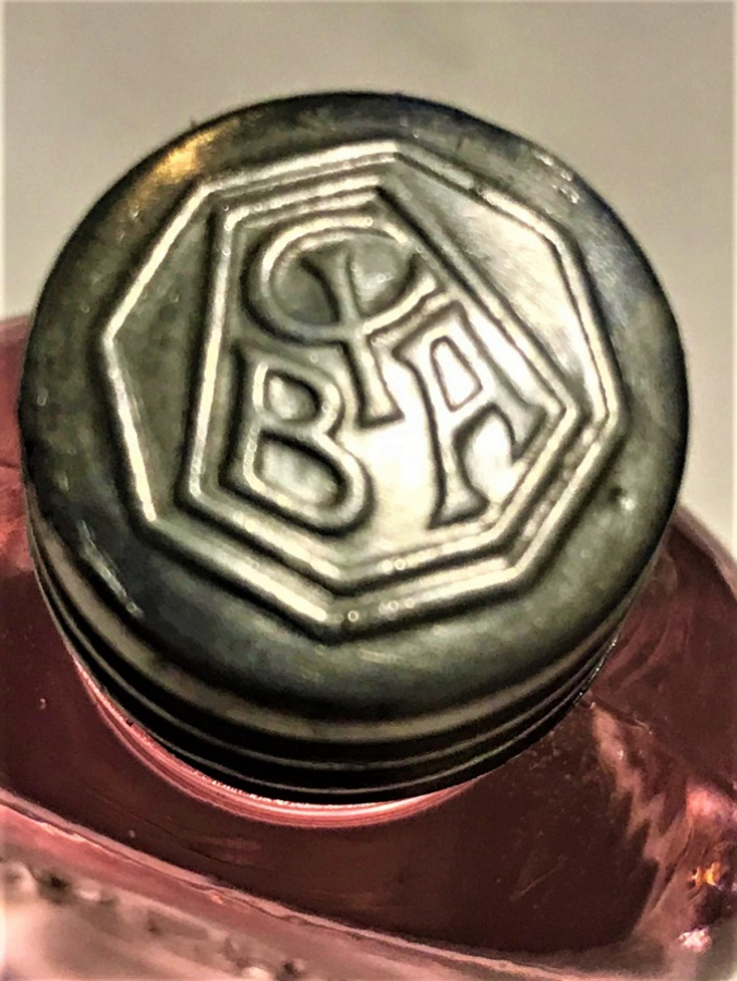 AGOMENSİNE CIBA PARFUM KAPAKLI CAM ŞİŞE 1927