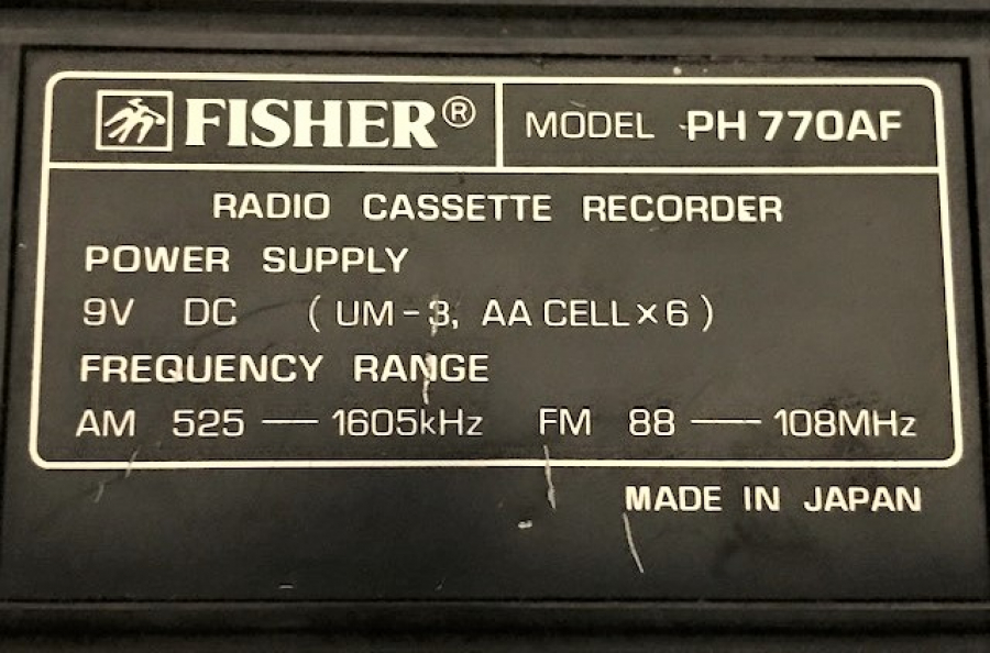 1970 RADİO CASSETTE RECORDER FİSHER MODEL  PH 770 AF RADYO TEYP