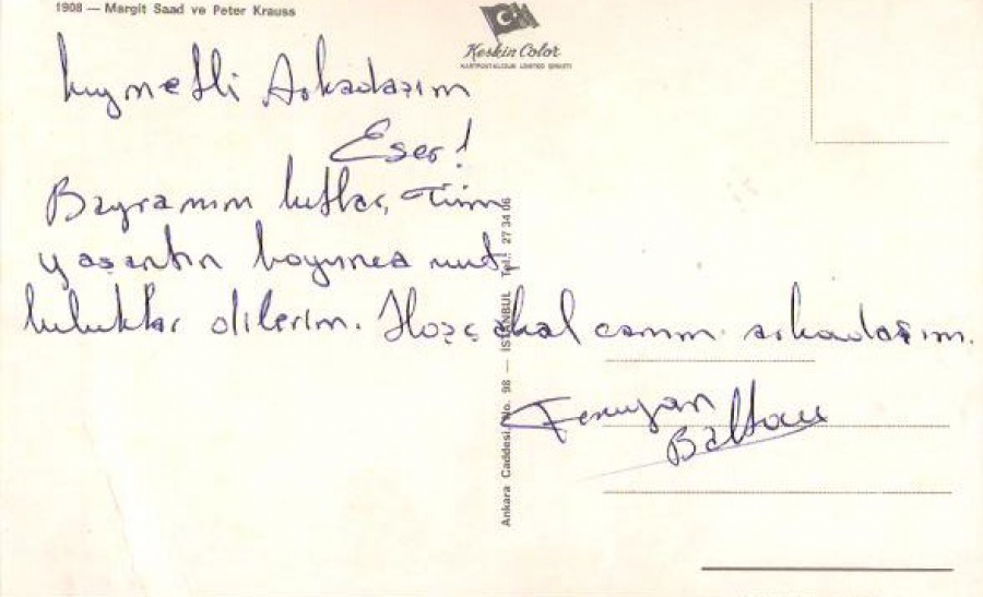 MARGİT SAAD VE PETER KRAUSS SANATCI  RENKLİ KARTPOSTAL ARKASI YAZILMIŞ 10X15 CM ÖLCÜLERDE