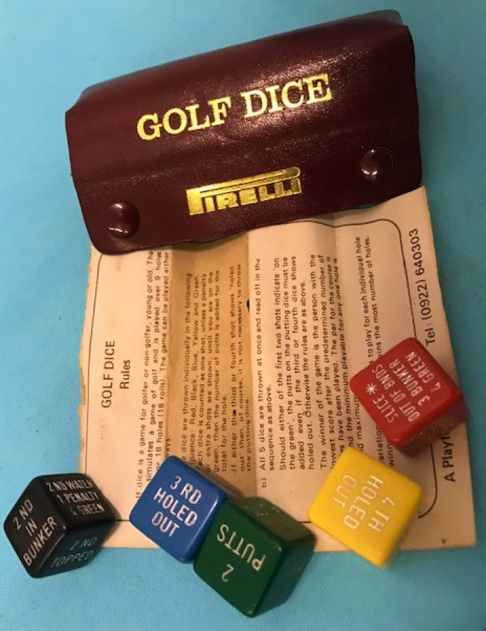 PIRELLI GOLF DICE 4 FARKLI RENKDE ZAR  REAL HIDE  MADE IN ENGLAND