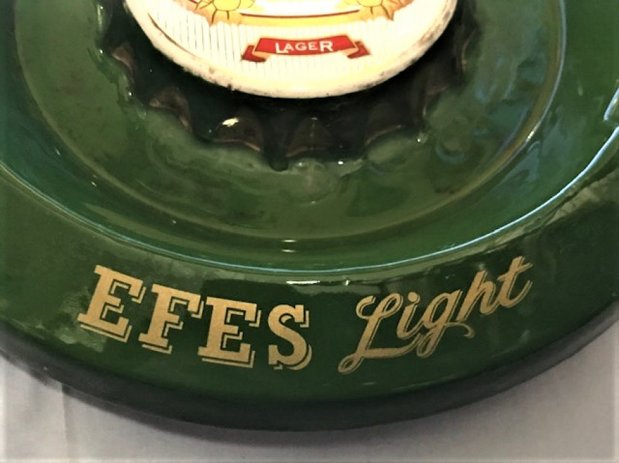 EFES LİGHT BİRA LAGER YEŞİL PORSELEN KÜLLÜK GUZİDE PORSELEN EFES PİLSEN  KÜLTABLASI