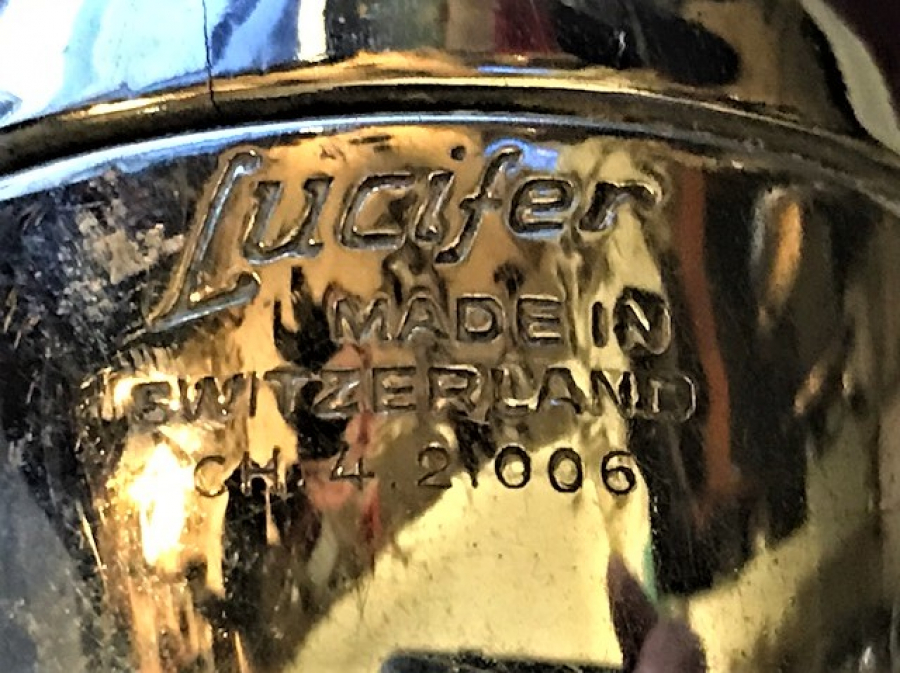 LUCİFER MADEİN SVİTZERLAND CH 4 LAMP KROM METAL BİSİKLET ÖN FAR UFAK BOYDA 