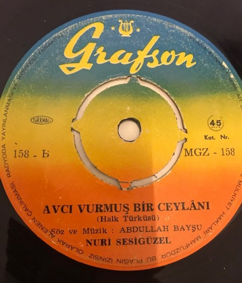 NURİ SESİGÜZEL AVCI VURMUŞ BİR CEYLANI-GURBET ACI GELDİ BANA 45 LİK YERLİ PLAK 