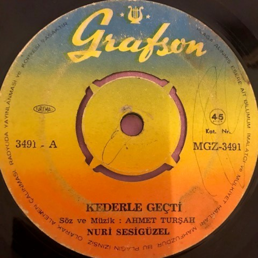 NURİ SESİGÜZEL FIRAT KENARINDA-AHIM KALMIYA 45 LİK YERLİ PLAK  