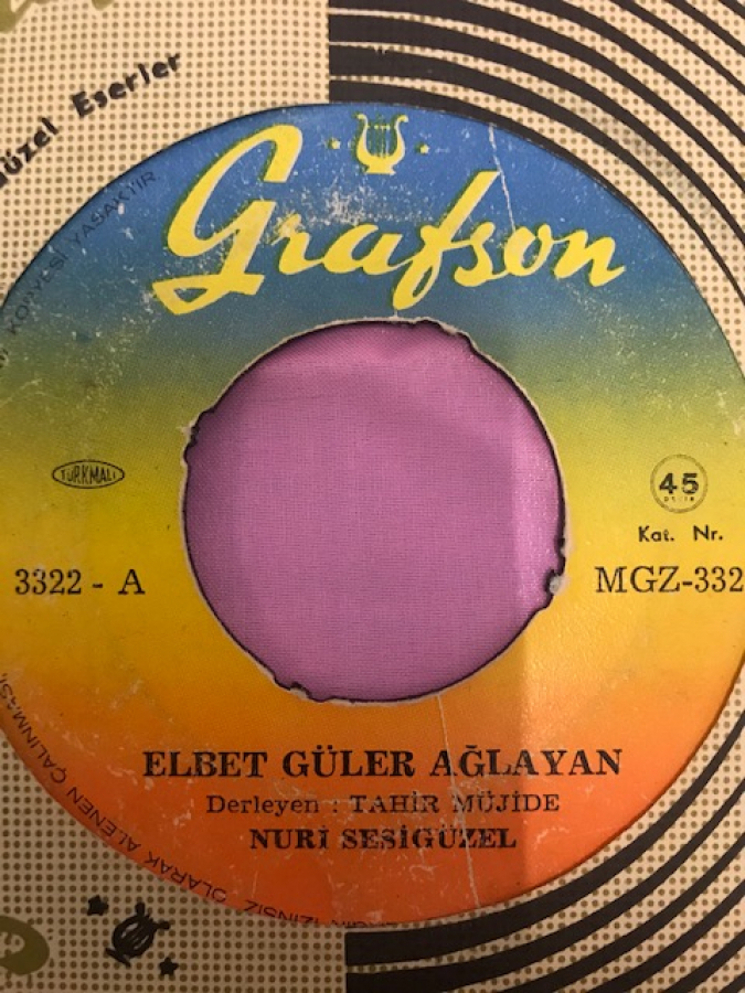 NURİ SESİGÜZEL YALLAH ŞÖFER-ELBET GÜLER AGLAYAN 45 LİK YERLİ PLAK  