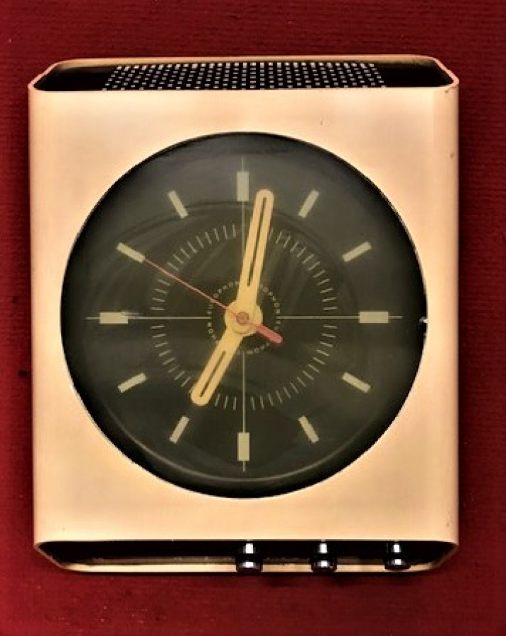 EUROPHON H10 RADIO İTALYAN MALI 1968 YIL ÜRETİMİ RADYO SAAT KIREM RENK PİLLİ DUVAR İÇİN TASARLANMIŞ