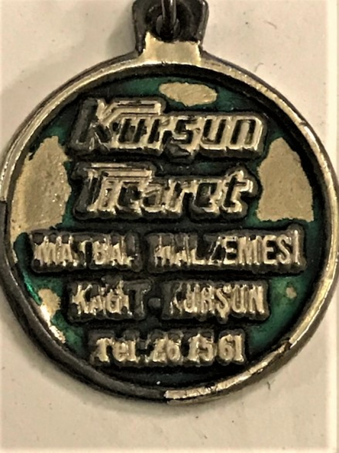 METAL ANAHTARLIK KURŞUN TİÇARET MATBAA MALZEMESİ KAGIT KURŞUN TEL 261561