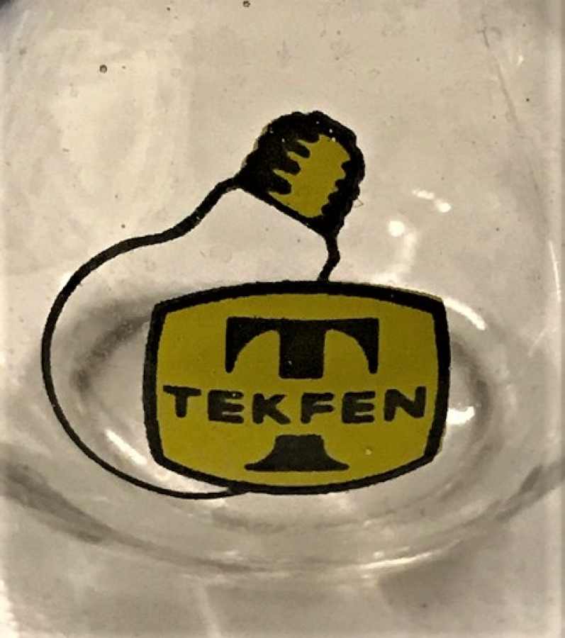 AMPUL SEKLİNDE TEKFEN LAMBA FİRMASI REKLAMLI CAM TUZ BİBER TUZLUK