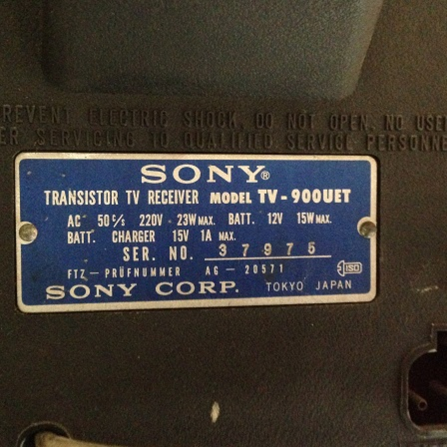 SONY CORP TV 900UET SİYAH BEYAZ TELEVİZYON 1970 JAPAN 