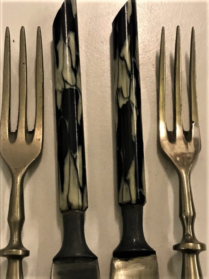 BURSA PASLANMAZ KATALIN SAPLI KAHVALTI İÇİN 2 CATAL 2 BICAK