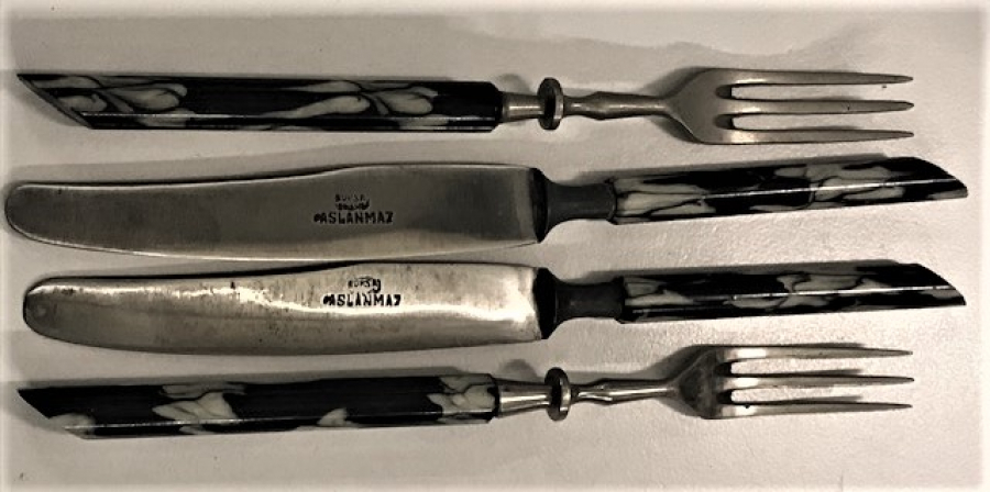 BURSA PASLANMAZ KATALIN SAPLI KAHVALTI İÇİN 2 CATAL 2 BICAK
