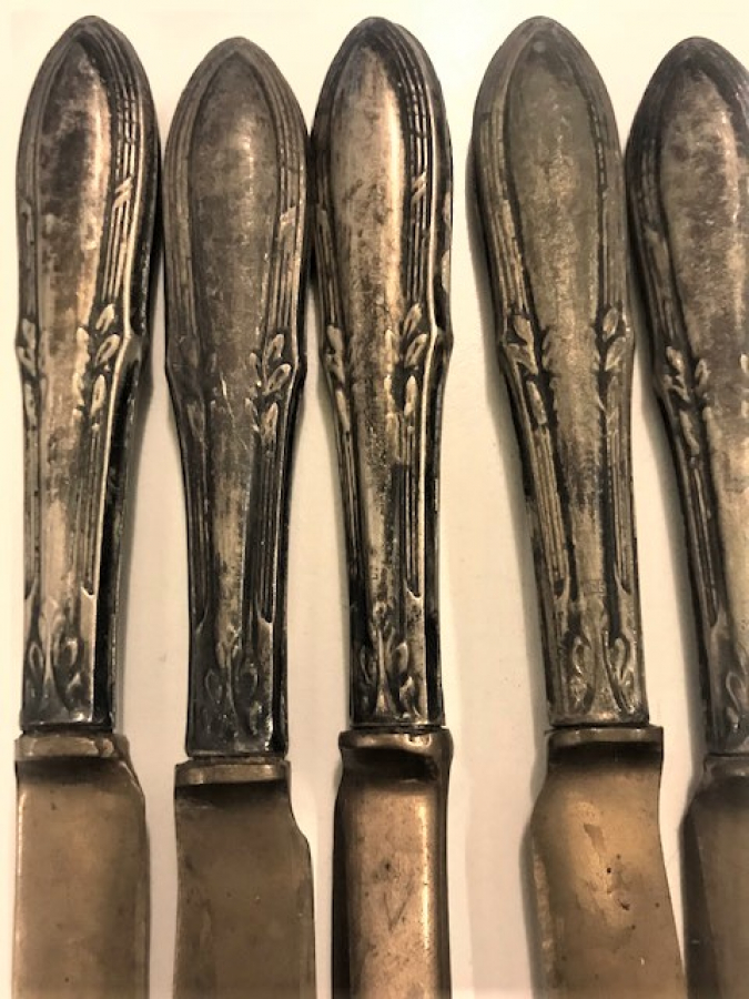 5 ADET GÜMÜŞ 900 AYAR KAHVALTI BICAGI 15 CM