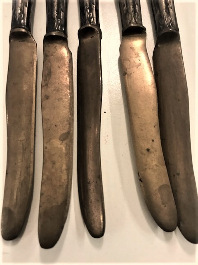 5 ADET GÜMÜŞ 900 AYAR KAHVALTI BICAGI 15 CM