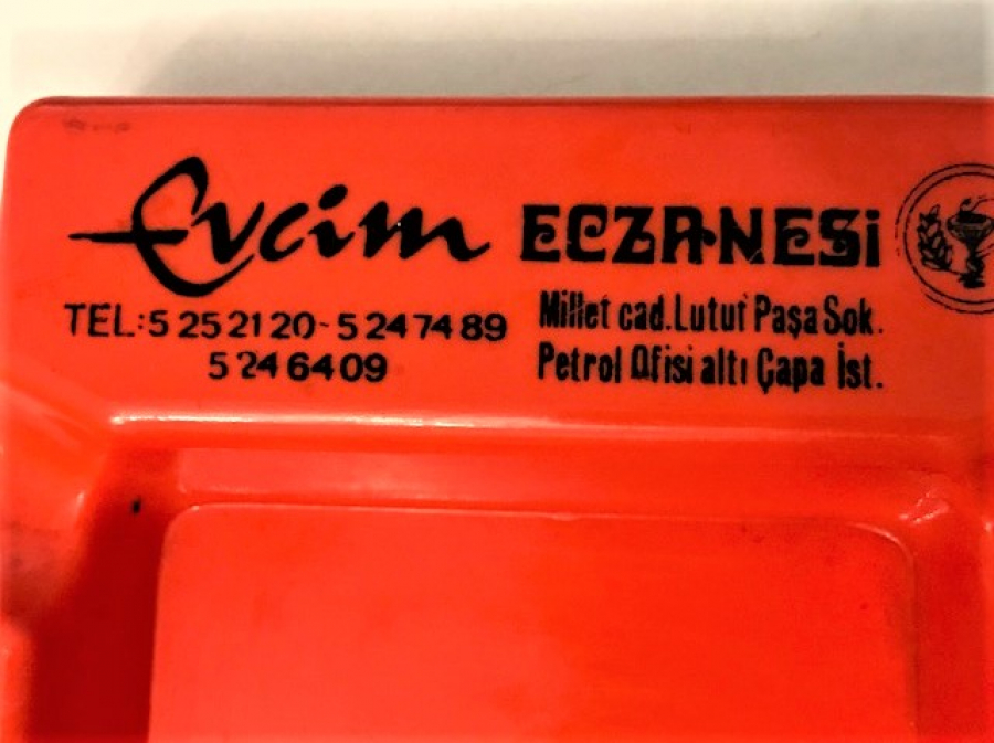 EVCİM ECZANESİ ORANJ RENKDE MELAMİN KÜLLÜK 11 X 9