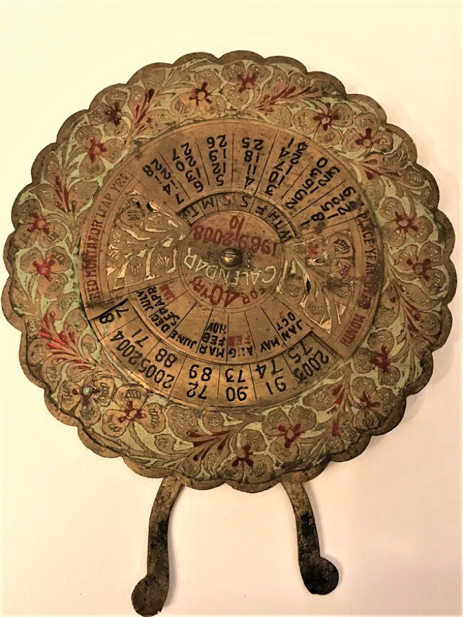 MİNELİ CALENDER 1968 2008 40 YIL MEKANİK BRONZ TAKVİM FOR 40 YRS 