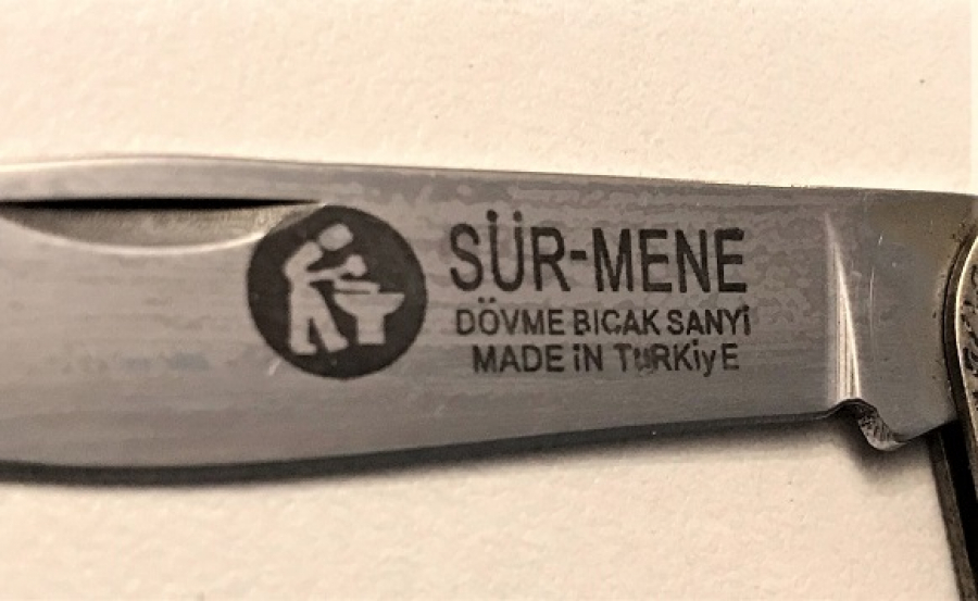 1990 SÜRMENE EL DÖGME CELİK CAKI PASLANMAZ VE DIŞ KISMI PİRİNC