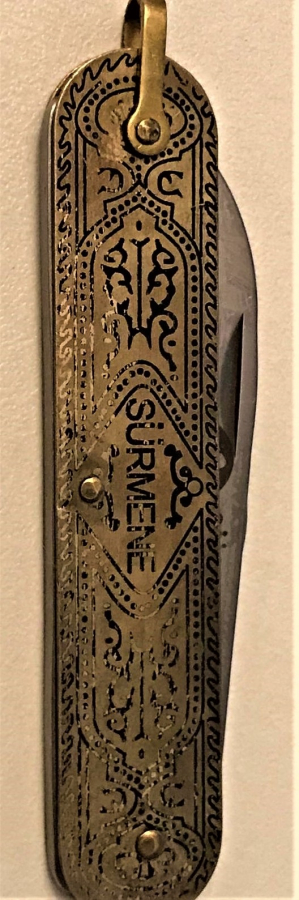 1990 SÜRMENE EL DÖGME CELİK CAKI PASLANMAZ VE DIŞ KISMI PİRİNC