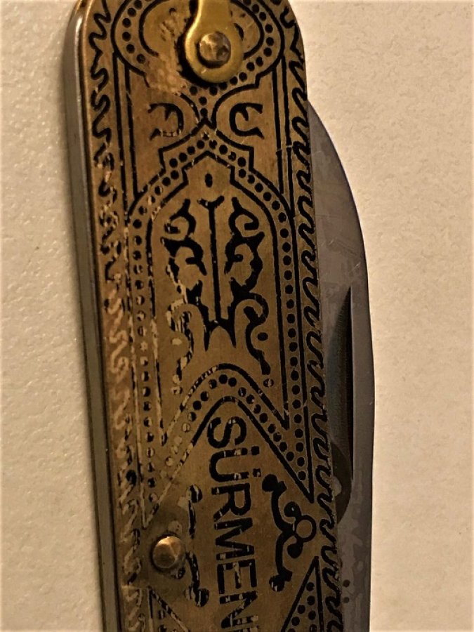 1990 SÜRMENE EL DÖGME CELİK CAKI PASLANMAZ VE DIŞ KISMI PİRİNC