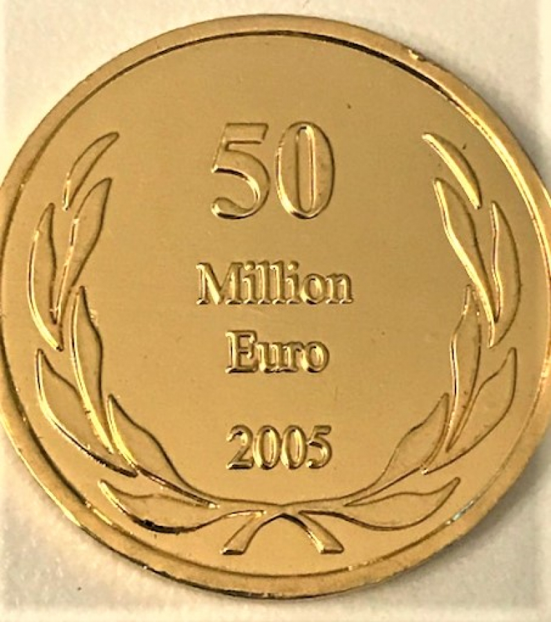 ALTIN KAPLAMA 50 MİLLİON EURO 2005 HENKEL TECHNOLOGİES WATER TREATMENT HATIRA PARA 30 MM ÇAPINDA